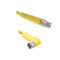 TURCK CORDSET 3 PIN M8 F/M ELB/STR 0.3M PVC YE 24AWG 125VAC/DC