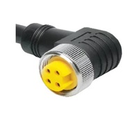 TURCK CORDSET 4 PIN 7/8" MINI FEMALE ELB 2M PVC BK 14AWG 600VAC