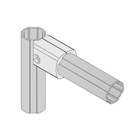 10D-28G-0 MODULAR SOLUTION D28 EXTRUDED PROFILE 28MM OD FRAME WITH RIDGE MOUNT & INTERNAL 4M LONG