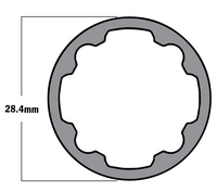 10D-28R-0 MODULAR SOLUTION D28 EXTRUDED PROFILE 28MM OD SMOOTH FRAME WITH INTERNAL MOUNT 4M LONG