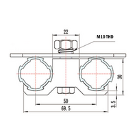 32D-28C-0 MODULAR SOLUTION D28 FOOT CASTER CLAMP