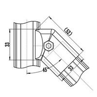41D-118-0 MODULAR SOLUTION D28 CONNECTOR CONNECTOR END TO RIDGE MOUNT 45 DEGREE
