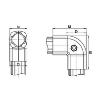 41D-121-0 MODULAR SOLUTION D28 CONNECTOR CONNECTOR 90 DEGREE END TO END OUTER TYPE