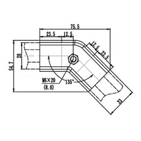 41D-127-0 MODULAR SOLUTION D28 CONNECTOR 135 DEGREE CONNECTOR OUTER END CONNECTION