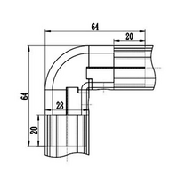 41D-139-0 MODULAR SOLUTION D28 CONNECTOR CONNECTOR 90 DEGREE END TO END INNER TYPE