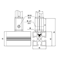 41D-157-3 SOLUTION D28 TO SQUARE PROFILE CONNECTOR CONNECTOR END TO 30 SERIES PROFILE