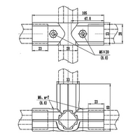 41D-160-0 MODULAR SOLUTION D28 CONNECTOR CONNECTOR SHAFT TO TRIPPLE END TEE