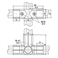41D-160-0 MODULAR SOLUTION D28 CONNECTOR CONNECTOR SHAFT TO TRIPPLE END TEE