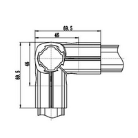 41D-163-0 MODULAR SOLUTION D28 CONNECTOR CONNECTOR SHAFT TO DUAL END 90 DEGREE