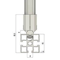 41D-166-3 MODULAR SOLUTION D28 TO SQUARE PROFILE CONNECTOR CREATE D28 RIDGE FOR M8 TEE SLOT