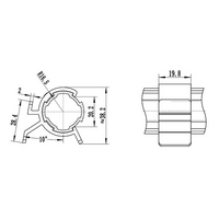 79D-102-0 MODULAR SOLUTION D28 CLIP ON PART PLASTIC SIGN BOARD CLIP WITH (1) #79D-101-0