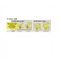 1/16LB6-45DEG MEM-CO BRASS FITTING 1/16" NPT MALE X 1/4" BARB 45DEG ELBOW