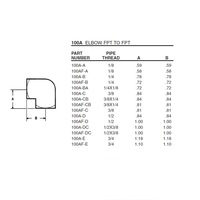 100A-D ANDERSON BRASS FITTING 1/2" NPT FEMALE ELBOW