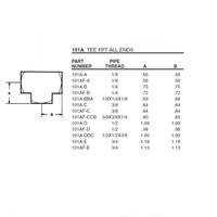 101A-D ANDERSON BRASS FITTING 1/2" NPT FEMALE TEE
