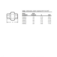 104A-D ANDERSON BRASS FITTING 1/2" NPT FEMALE COUPLING