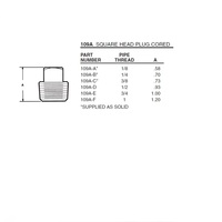 109A-B ANDERSON BRASS FITTING 1/4" NPT MALE SQ. HEX HEAD PLUG