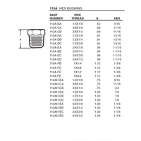 110A-FD ANDERSON BRASS FITTING 1" NPT MALE X 1/2" NPT FEMALE HEX REDUCING BUSHING