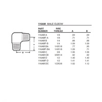 116AM-C ANDERSON BRASS FITTING 3/8" NPT MALE ELBOW