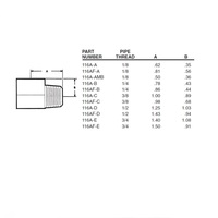 116A-E ANDERSON BRASS FITTING 3/4" NPT MALE/FEMALE STREET ELBOW