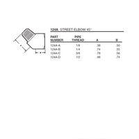 124A-B ANDERSON BRASS FITTING 1/4" NPT MALE/FEMALE 45DEG STREET ELBOW
