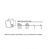 128A-BA ANDERSON BRASS FITTING 1/8" NPT MALE X 1/4" NPT FEMALE REDUCING ELBOW