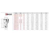 55320-6-1/8 AIGNEP PLASTIC PUSH-IN FITTING 6MM TUBE X 1/8" UNIV MALE BRANCH "Y"