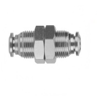 AIGNEP STAINLESS STEEL PUSH-IN FITTING&lt;BR&gt;8MM TUBE UNION BULKHEAD
