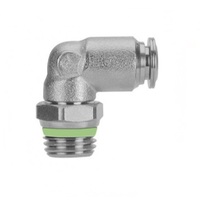 AIGNEP STAINLESS STEEL PUSH-IN FITTING&lt;BR&gt;1/4&quot; TUBE X 1/4&quot; UNIV MALE SWIVEL ELBOW