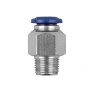 AIGNEP NP BRASS PUSH-IN FITTING&lt;BR&gt;1/8&quot; TUBE X 1/8&quot; UNIV MALE