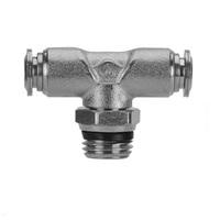 AIGNEP NP BRASS PUSH-IN FITTING&lt;BR&gt;1/8&quot; TUBE X 1/8&quot; UNIV MALE SWIVEL BRANCH TEE