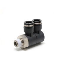 PISCO PLASTIC PUSH-IN FITTING 10MM TUBE X 1/4" BSPT MALE DBL UNIVERSAL ELBOW