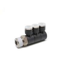PISCO PLASTIC PUSH-IN FITTING 1/2" TUBE X 1/2" NPT MALE TRIPLE UNIVERSAL ELBOW