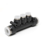 PISCO PLASTIC MANIFOLD PUSH-IN FITTING 3/16" TUBE(2) X 5/32" TUBE(3) TRIPLE UNION BRANCH
