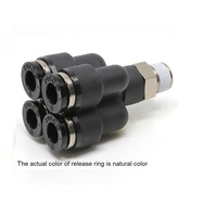 PISCO PLASTIC PUSH-IN FITTING 1/8" NPT X 1/4" TUBE MALE DBL BRANCH "Y"