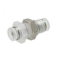 PISCO PLASTIC PUSH-IN FITTING 6MM TUBE UNION BULKHEAD (FIXED)