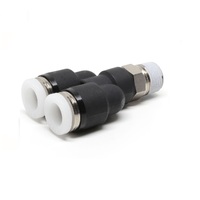 PISCO PLASTIC PUSH-IN FITTING 1/2" TUBE X 1/4" NPT MALE BRANCH "Y"