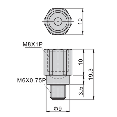 AIRTAC LINEAR RAIL PARTS BEARING GREASE STRAIGHT NIPPLE M6 TO M8, FOR BEARING SERIES 20, 25, 30, &amp; 35
