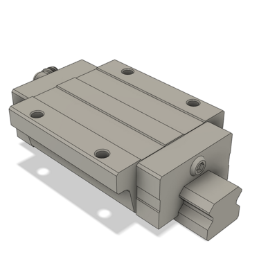 AIRTAC PROFILE RAIL ASSEMBLY LSH 20MM HIGH ACCURACY, NO PRELOAD, STANDARD TOP MOUNTING FLANGE - LONG BLOCK, RAIL L = 1000MM QTY: 1 BLOCK
