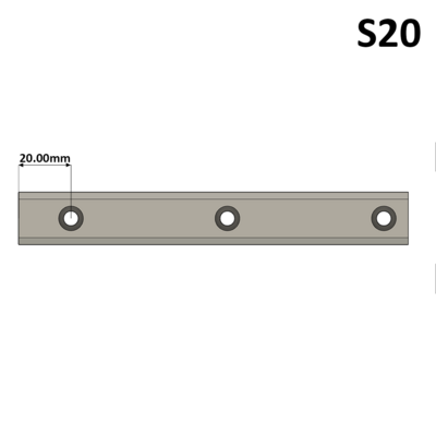 LSH30RLX2440-S20-H-D AIRTAC LSH 30MM SERIES RAIL HIGH ACCURACY, 20MM END TO FIRST HOLE, CUT TO LENGTH OF 2440MM