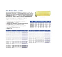 N516Y-N516N-25B COILHOSE COIL NYLON 2 TUBES 516" ID 16' WL YELLOW/NATURAL W/1/4" FITTINGS