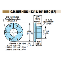 08011148 TOLOMATIC QUICK DISDISCONNECT BUSHING, 12" & 16" DISC DIAMETER, 0.875" BORE