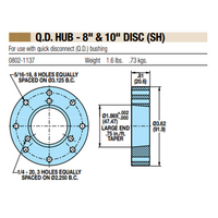 08021137 TOLOMATIC QUICK DISCONNECT HUB FOR SH TYPE BUSHING, USED WITH DISC DIAMETER 8" & 10", 1.82" BORE