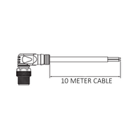 CB12.5-10.32 SINGLE ENDED MICRO CABLE, 5 PIN M12 MALE ELBOW PVC BLACK 22 AWG 10M