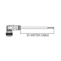 CBO12.5-25.33/P SINGLE ENDED MICRO CABLE, 5 PIN M12 FEMALE ELBOW PUR YELLOW 22 AWG 25M
