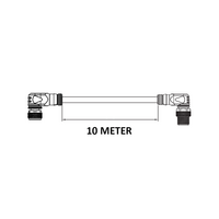 CBO12.4-10.33-CB12.4/P DOUBLE ENDED PATCH CABLE, 4 PIN M12 F/M ELBOW 10M PUR YELLOW 22 AWG