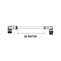 CBO12.4-20.33-CB12.4/P DOUBLE ENDED PATCH CABLE, 4 PIN M12 F/M ELBOW 20M PUR YELLOW 22 AWG