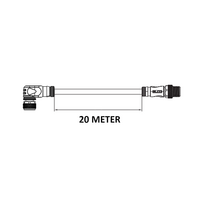 CBO12.4-20.33-C12.4/P DOUBLE ENDED PATCH CABLE, 4 PIN M12 F/M ELB/STR 20M PUR YELLOW 22 AWG