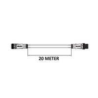 CO12.4-20.32-C12.4/P DOUBLE ENDED PATCH CABLE, 4 PIN M12 F/M STRAIGHT 20M PUR BLACK 22 AWG