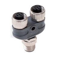 Y COUPLER SINGLE M12 MALE 4 PINS TO DUAL HEAD - M12 FEMALE 4 PINS