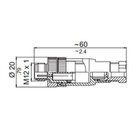LS12.4-0/C(BU) M12 FIELD ATTACHABLE SCREW TERMINAL CONNECTORS 4 PIN MALE STRAIGHT